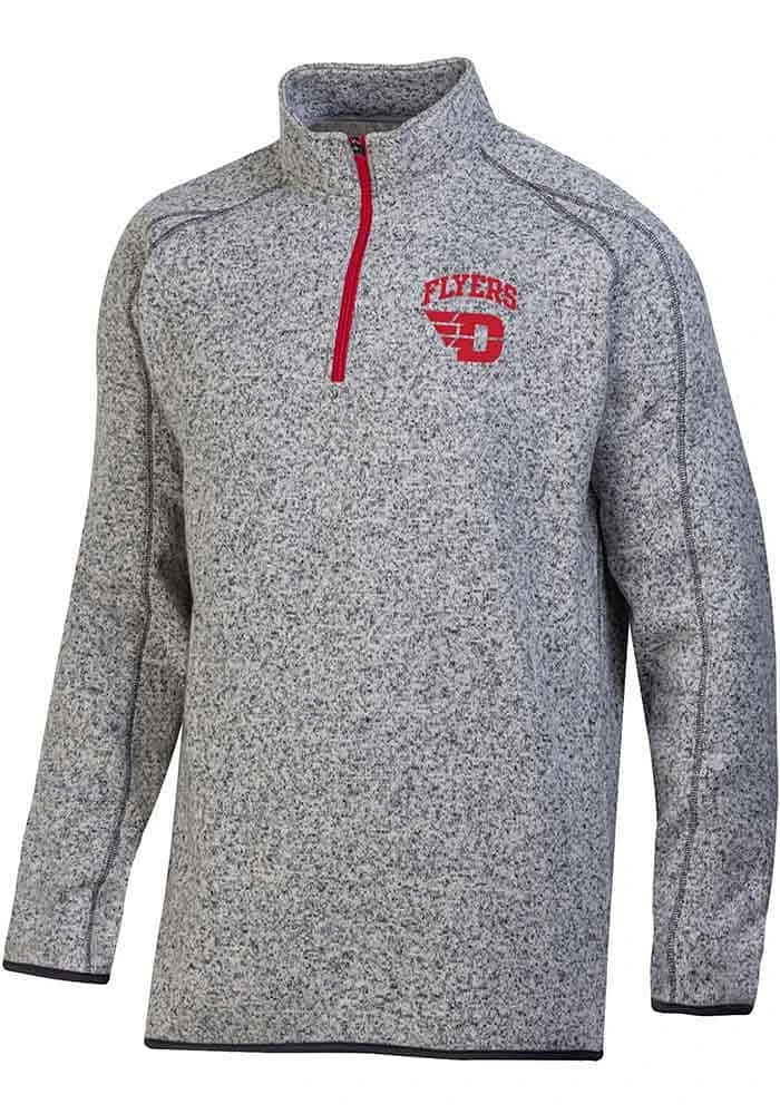 Champion Dayton Flyers Mens Grey Stadium Artic Fleece Long Sleeve Qtr Zip Pullover