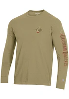 Champion Cincinnati Bearcats Tan Stadium Three Hits Long Sleeve T Shirt