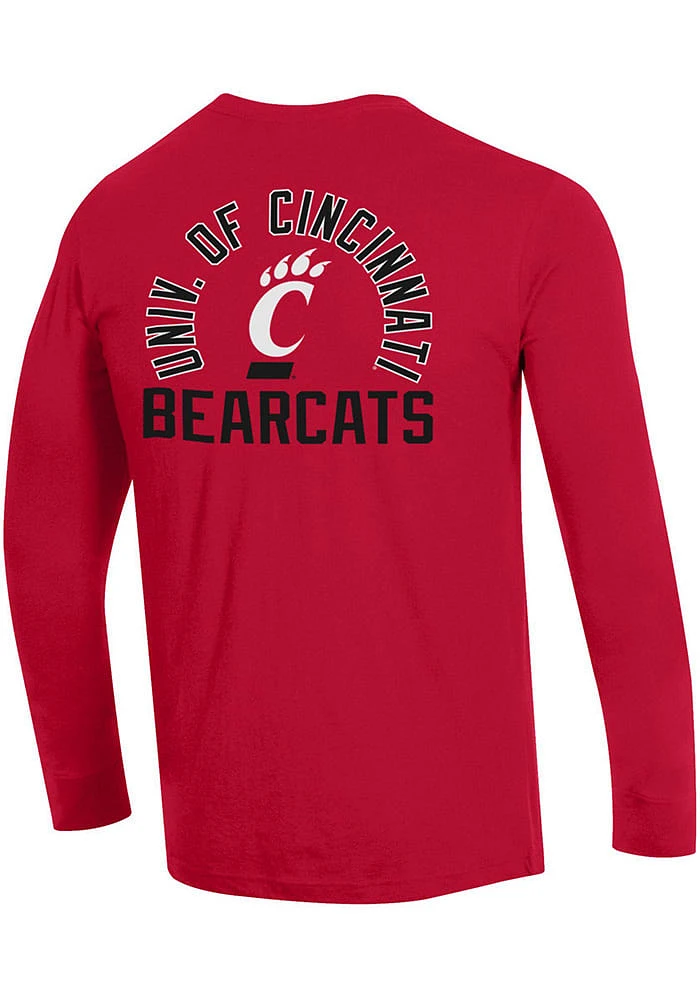 Champion Cincinnati Bearcats Red Stadium Three Hits Long Sleeve T Shirt