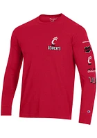 Champion Cincinnati Bearcats Red Stadium Three Hits Long Sleeve T Shirt