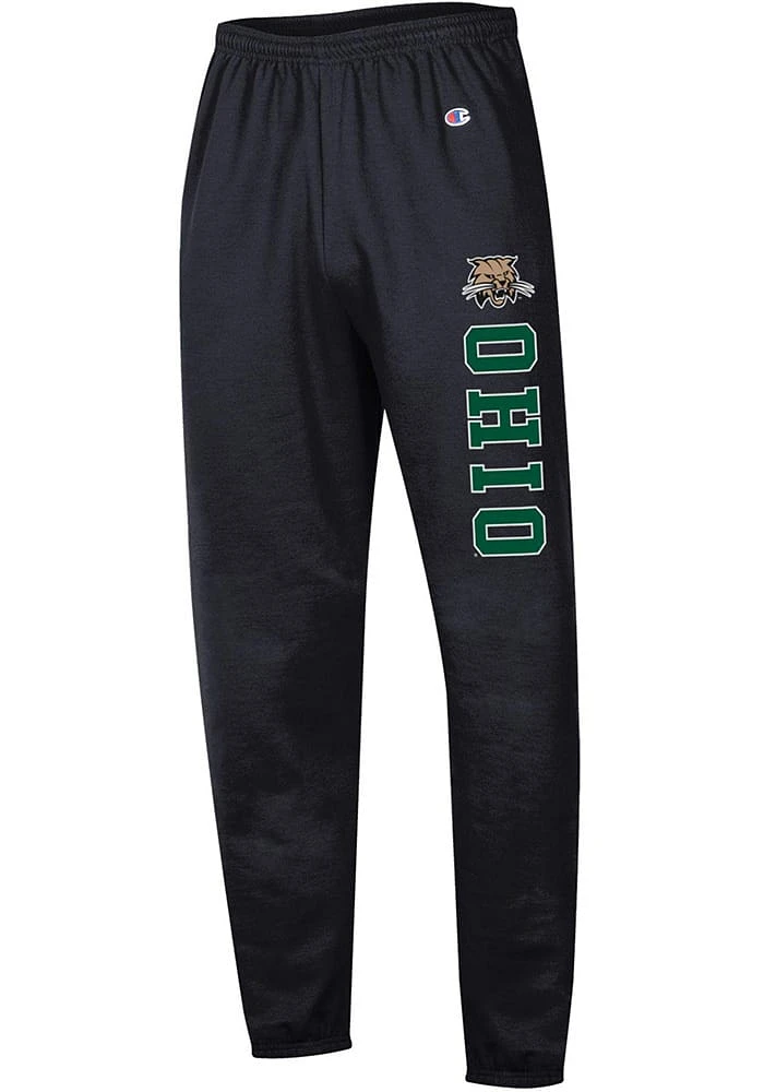 Champion Ohio Bobcats Mens Black Closed Bottom Sweatpants