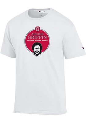 Archie Griffin  Ohio State Buckeyes White Champion Image Short Sleeve T Shirt