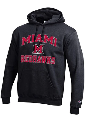 Champion Miami RedHawks Mens Black No 1 Graphic Long Sleeve Hoodie