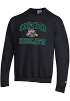 Champion Ohio Bobcats Mens Black No 1 Graphic Long Sleeve Crew Sweatshirt