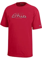 Champion Ohio State Buckeyes Youth Red Script Band Short Sleeve T-Shirt