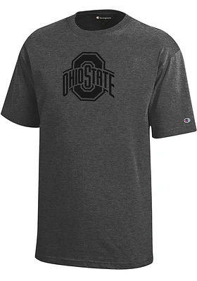 Champion Ohio State Buckeyes Youth Charcoal Primary Logo Short Sleeve T-Shirt