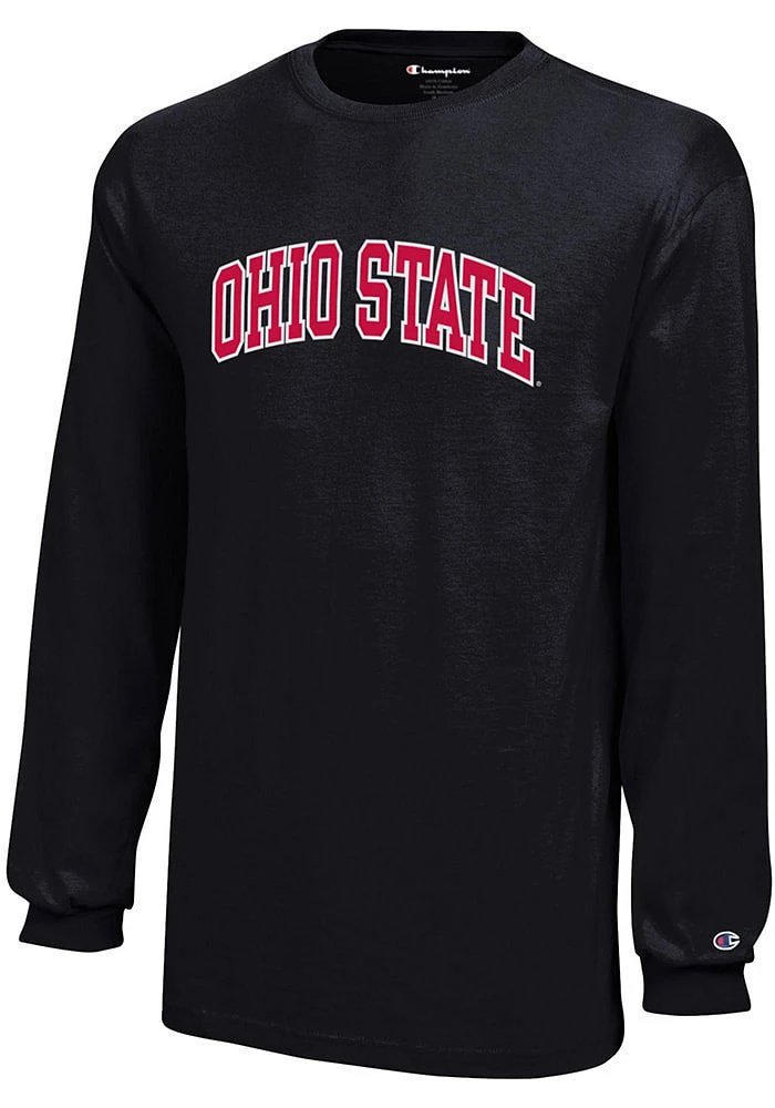 Champion Ohio State Buckeyes Youth Black Primary Logo Long Sleeve T-Shirt