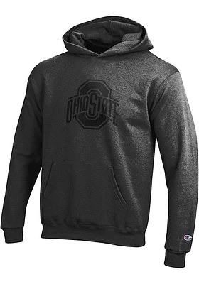 Champion Ohio State Buckeyes Youth Charcoal Primary Logo Long Sleeve Hoodie