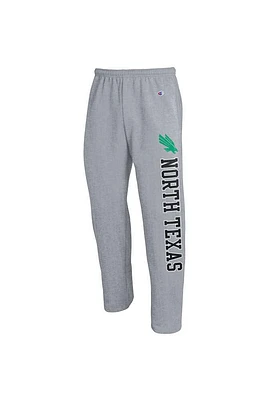 Champion North Texas Mean Green Mens Grey Open Bottom Sweatpants