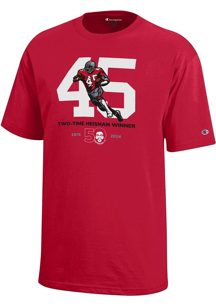 Champion Ohio State Buckeyes Youth Red Archie Griffin 2x Heisman Winner Short Sleeve T-Shirt