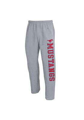 Champion SMU Mustangs Mens Grey Open Sweatpants