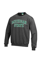 Champion Michigan State Spartans Mens Charcoal Arch Twill Long Sleeve Crew Sweatshirt