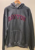 Champion Dayton Flyers Mens Charcoal Twill Long Sleeve Hoodie