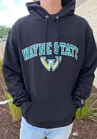 Champion Wayne State Warriors Mens Black Mascot Long Sleeve Hoodie