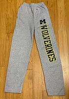 Champion Michigan Wolverines Mens Grey Open Sweatpants