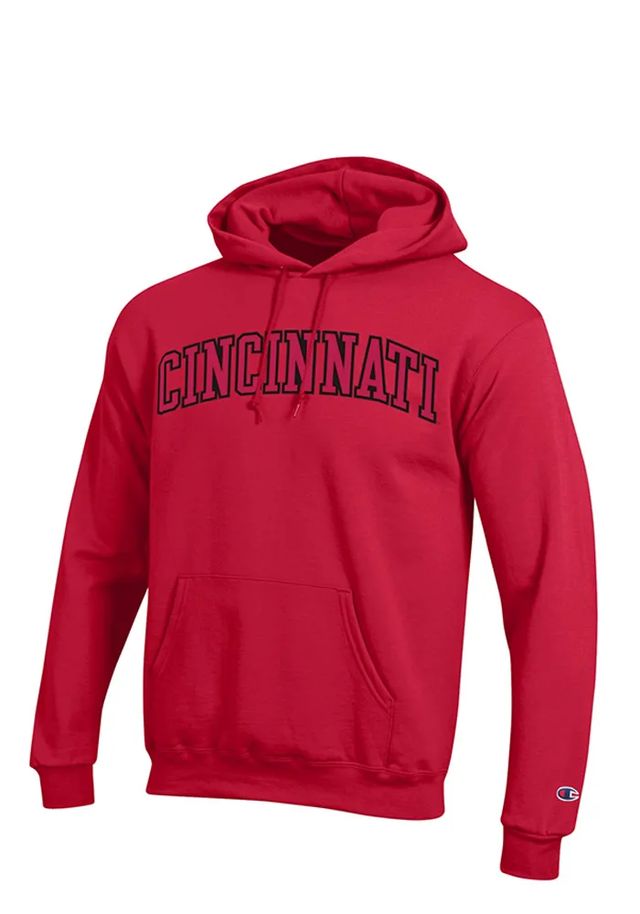 Champion Cincinnati Bearcats Mens Red Arch Long Sleeve Hoodie