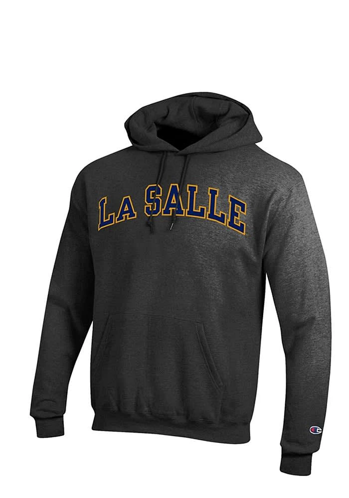 Champion La Salle Explorers Mens Charcoal Arch Long Sleeve Hoodie