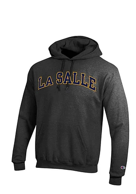Champion La Salle Explorers Mens Charcoal Arch Long Sleeve Hoodie