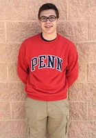 Champion Pennsylvania Quakers Mens Red Arch Long Sleeve Crew Sweatshirt