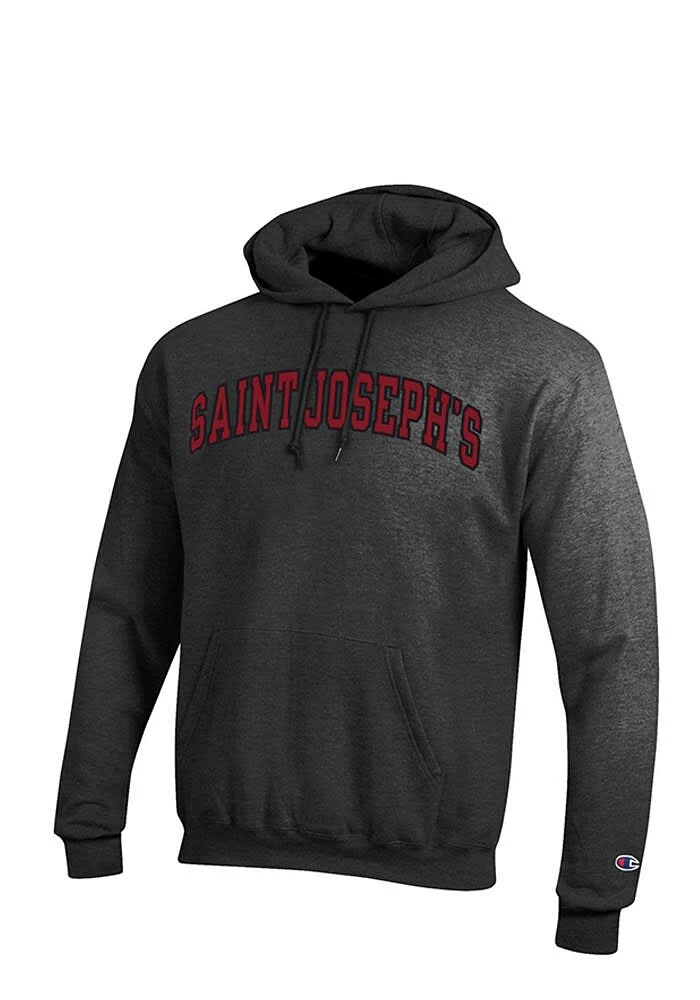 Champion Saint Josephs Hawks Mens Charcoal Arch Long Sleeve Hoodie