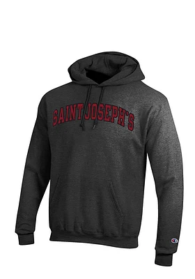 Champion Saint Josephs Hawks Mens Charcoal Arch Long Sleeve Hoodie