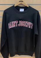 Champion Saint Josephs Hawks Mens Black Arch Name Long Sleeve Crew Sweatshirt