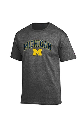 Champion Michigan Wolverines Charcoal Arch Mascot Short Sleeve T Shirt