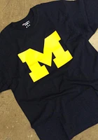 Champion Michigan Wolverines Blue Big Logo Design Short Sleeve T Shirt
