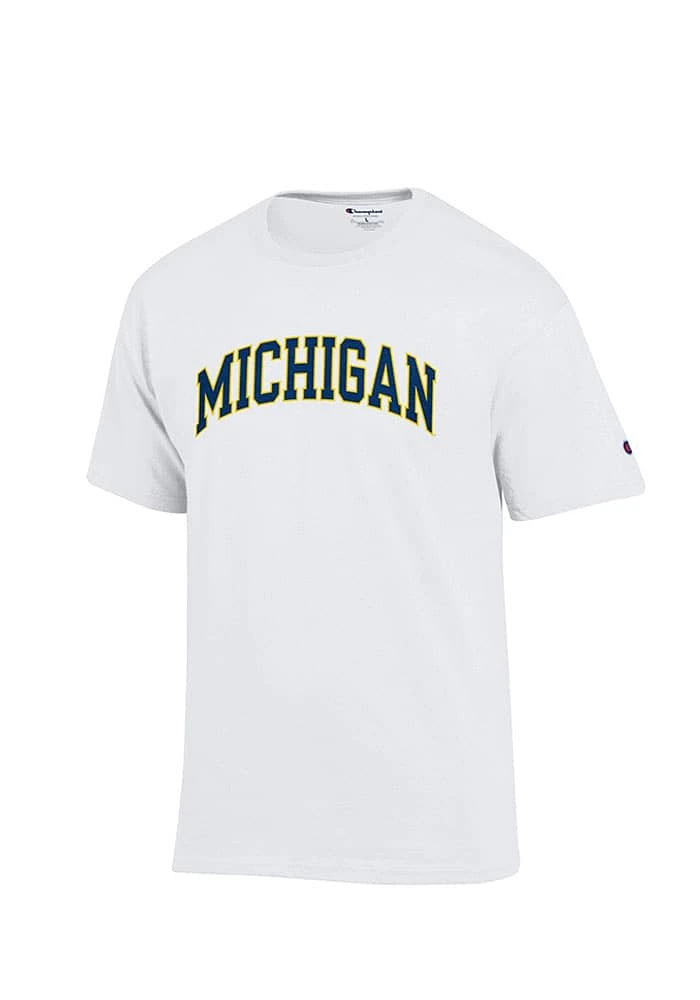 Champion Michigan Wolverines White Arch Short Sleeve T Shirt