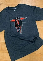 Champion Texas Tech Red Raiders Charcoal Big Logo Short Sleeve T Shirt