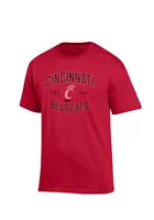 Champion Cincinnati Bearcats Red Distressed Printed Graphic Short Sleeve T Shirt