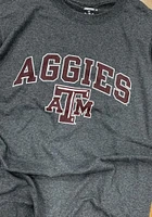 Champion Texas A&M Aggies Charcoal Wordmark Arch Mascot Short Sleeve T Shirt