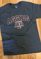 Champion Texas A&M Aggies Charcoal Wordmark Arch Mascot Short Sleeve T Shirt