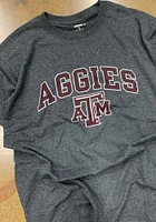 Champion Texas A&M Aggies Charcoal Wordmark Arch Mascot Short Sleeve T Shirt
