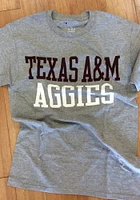 Champion Texas A&M Aggies Grey Rally Loud Short Sleeve T Shirt