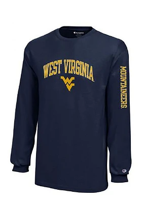 Champion West Virginia Mountaineers Youth Navy Blue Jersey Long Sleeve T-Shirt