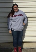 Champion Duquesne Dukes Mens Grey Fleece Long Sleeve Crew Sweatshirt