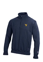 Champion West Virginia Mountaineers Mens Navy Blue Fleece Long Sleeve Qtr Zip Pullover