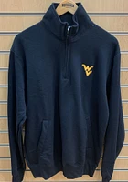 Champion West Virginia Mountaineers Mens Navy Blue Fleece Long Sleeve Qtr Zip Pullover