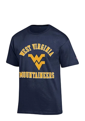 Champion West Virginia Mountaineers Navy Blue Number One Short Sleeve T Shirt