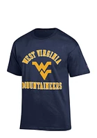 Champion West Virginia Mountaineers Navy Blue Number One Short Sleeve T Shirt