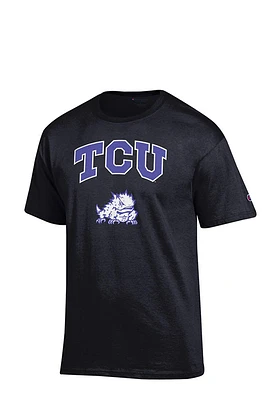 Champion TCU Horned Frogs Black Arch Mascot Short Sleeve T Shirt