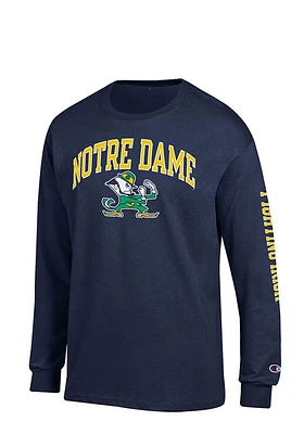 Champion Notre Dame Fighting Irish Navy Blue Name and Logo Long Sleeve T Shirt