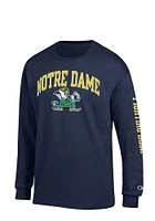 Champion Notre Dame Fighting Irish Navy Blue Name and Logo Long Sleeve T Shirt