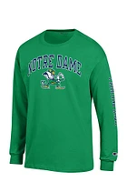 Champion Notre Dame Fighting Irish Green Name and Logo Long Sleeve T Shirt