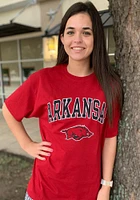 Champion Arkansas Razorbacks Cardinal Arch Mascot Short Sleeve T Shirt