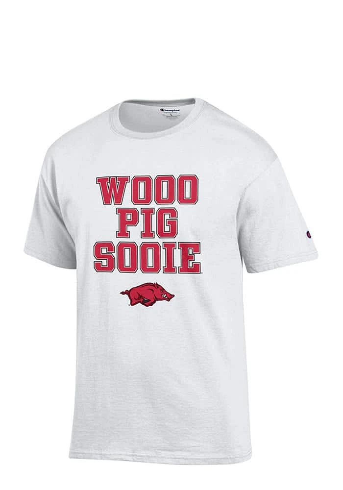 Champion Arkansas Razorbacks White Slogan Short Sleeve T Shirt