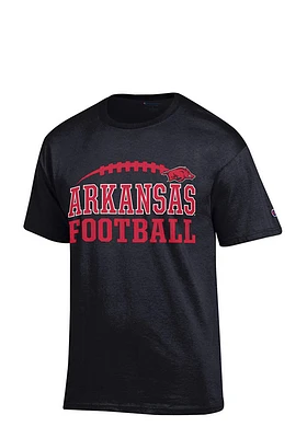 Champion Arkansas Razorbacks Black Football Short Sleeve T Shirt
