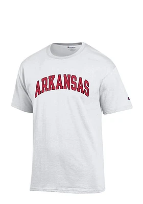 Champion Arkansas Razorbacks White Plain Arch Short Sleeve T Shirt