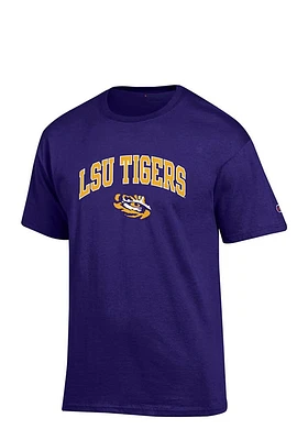 Champion LSU Tigers Purple Arch Mascot Short Sleeve T Shirt